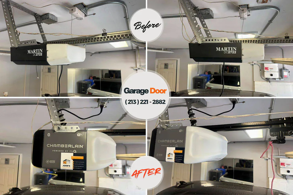 Before and after: garage door repair Piney, AR